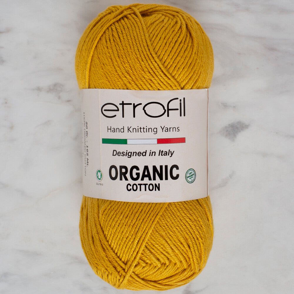 Etrofil Organic Cotton 50gr Yarn, Mustard - EB042