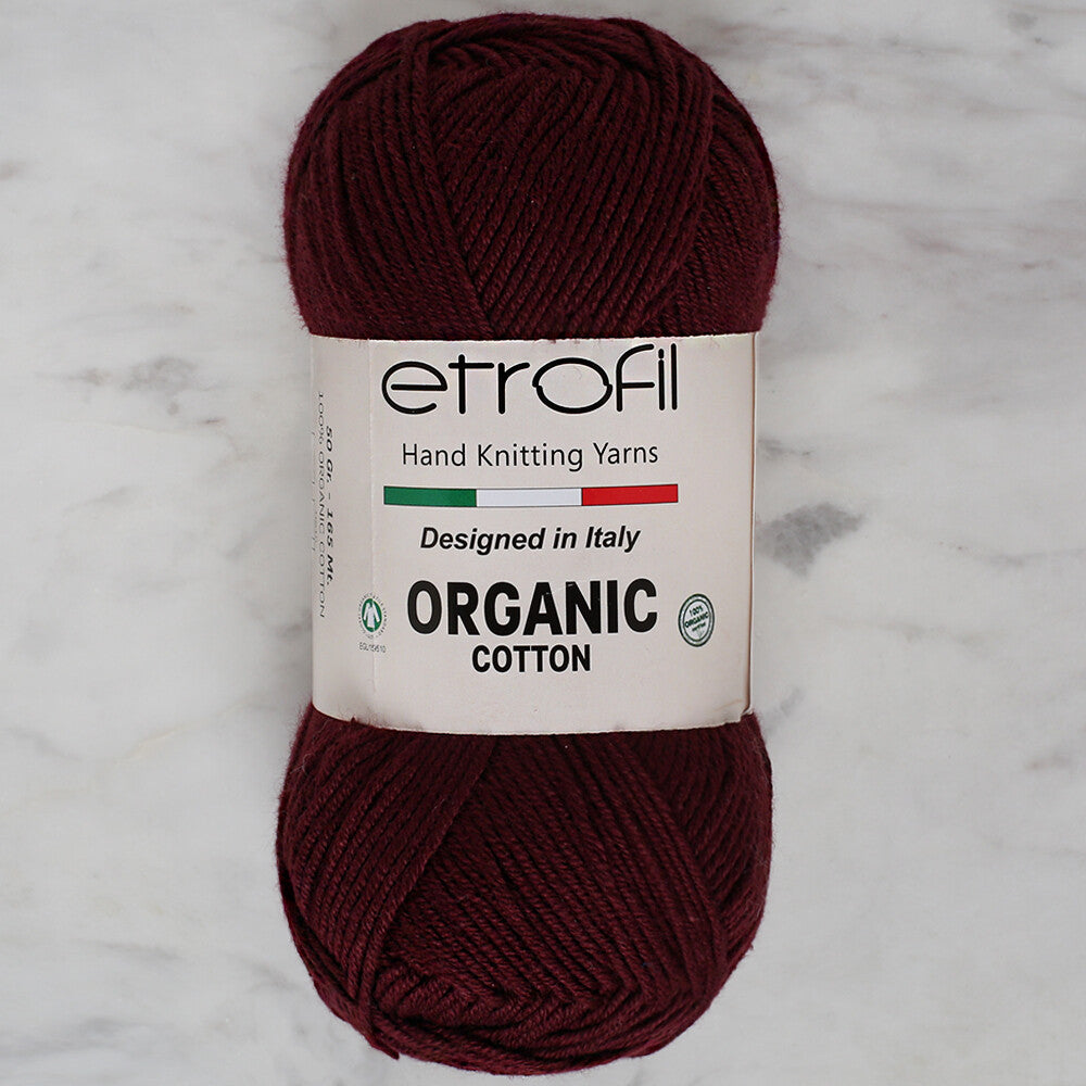Etrofil Organic Cotton 50gr Yarn, Claret - EB040