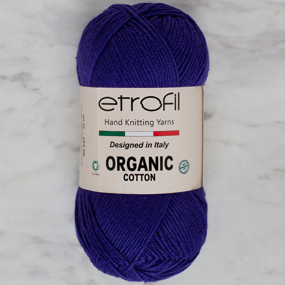 Etrofil Organic Cotton 50gr Yarn, Dark Purple - EB043