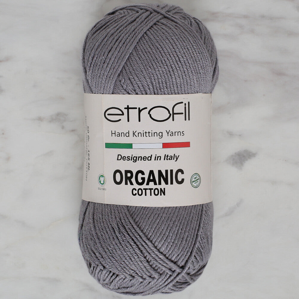 Etrofil Organic Cotton 50gr Yarn, Grey - EB041