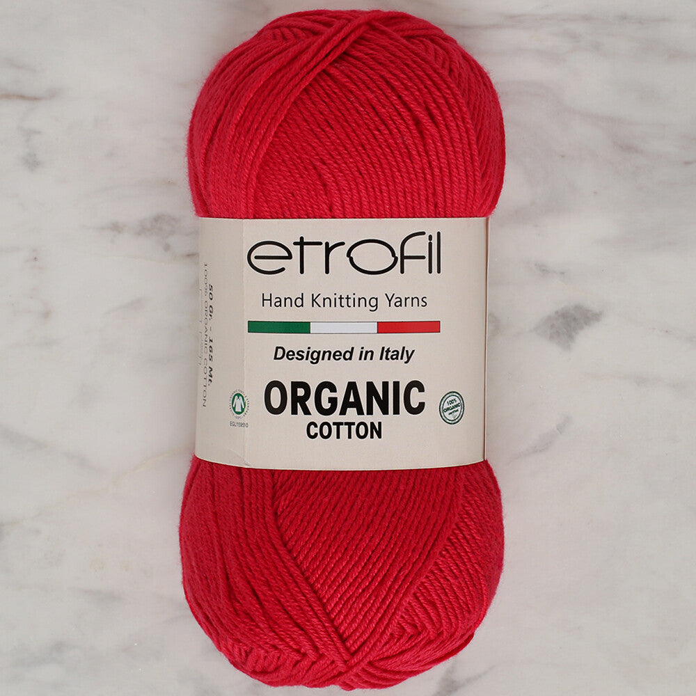 Etrofil Organic Cotton 50gr Yarn, Red - EB059