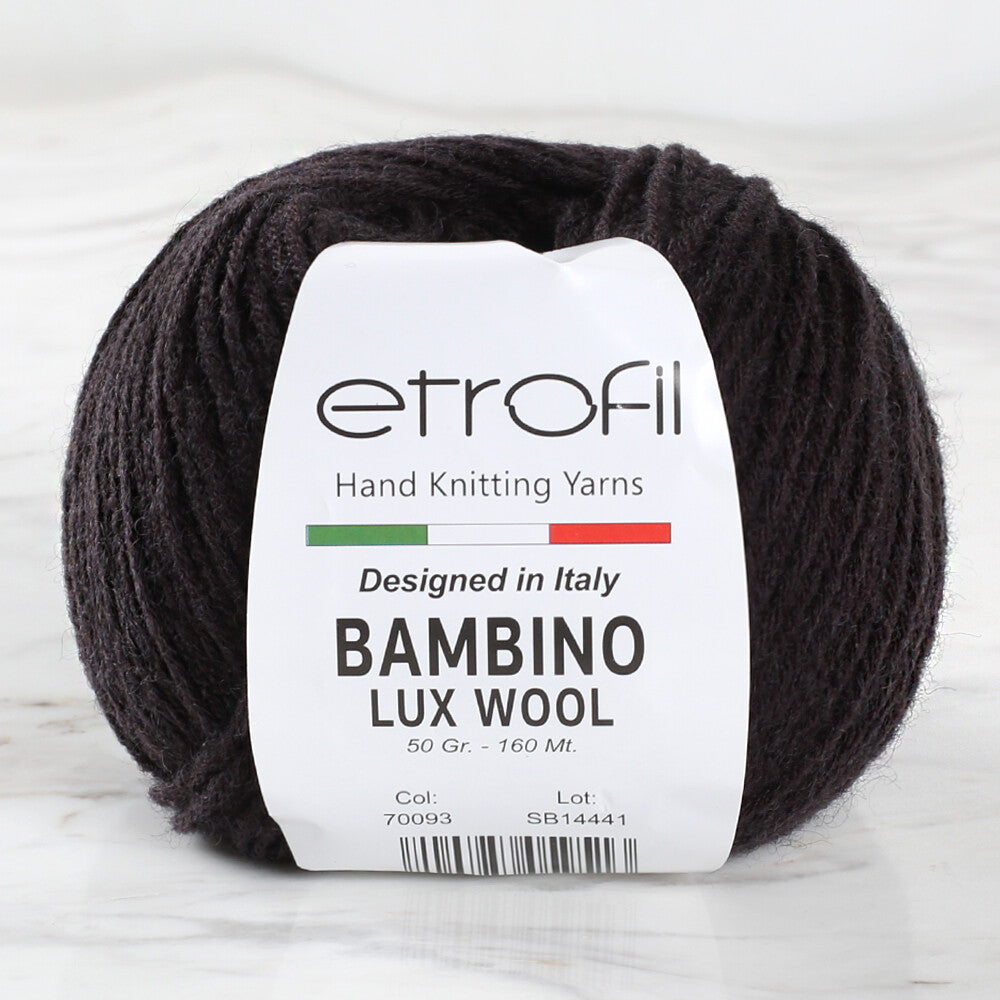 Etrofil Bambino Lux Wool Yarn, Black - 70093