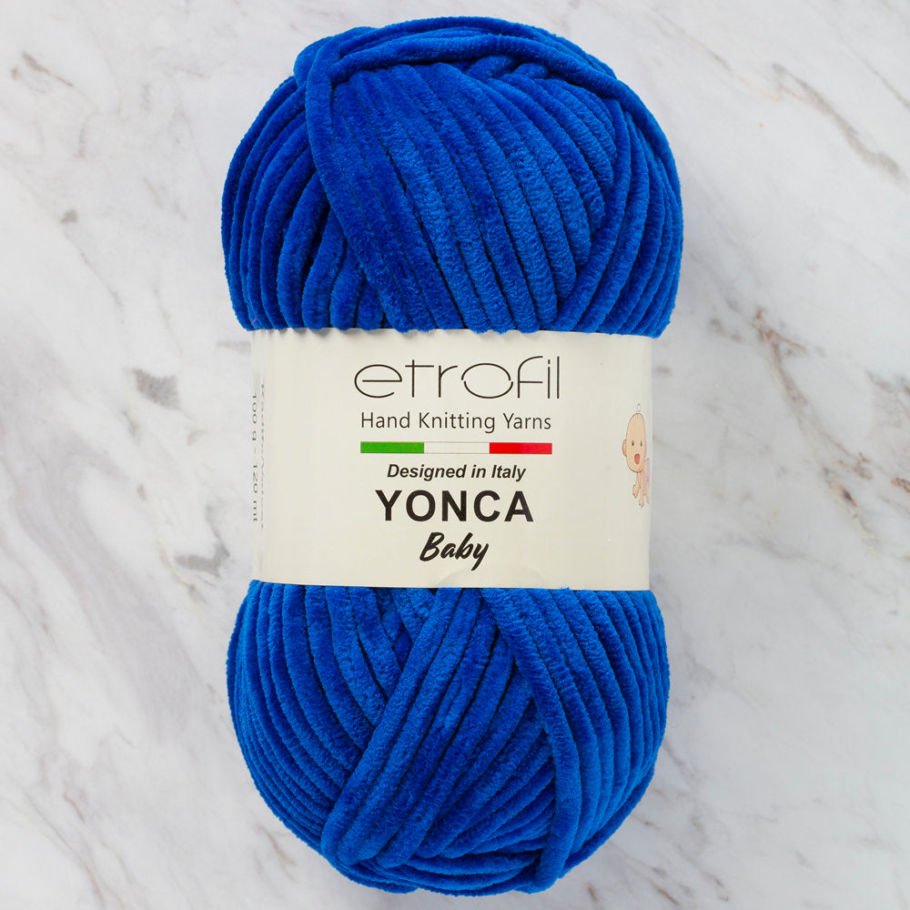 Etrofil Yonca Chenille Yarn, Saks Mavi - 70521