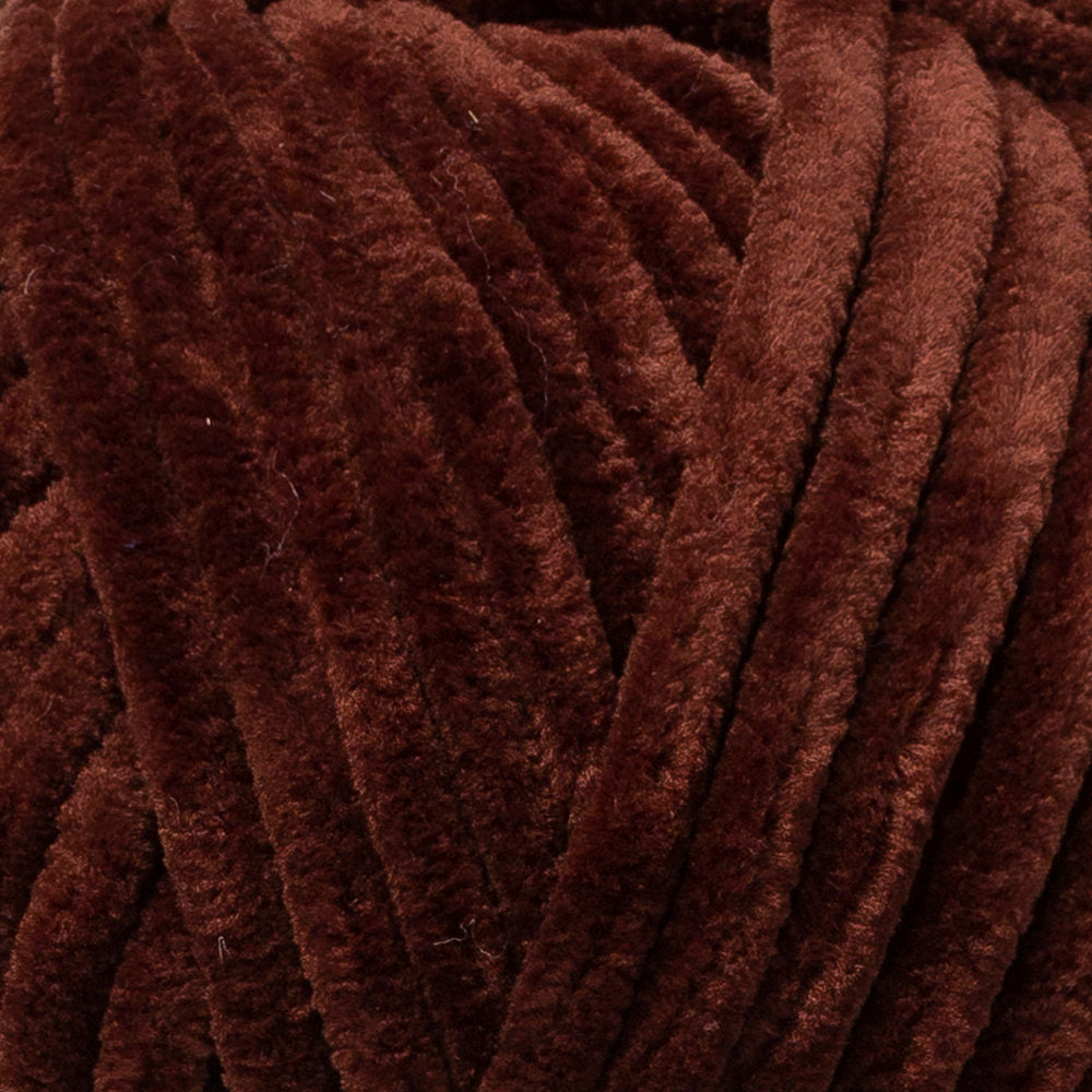 Etrofil Yonca Chenille Yarn, Brown - 70704