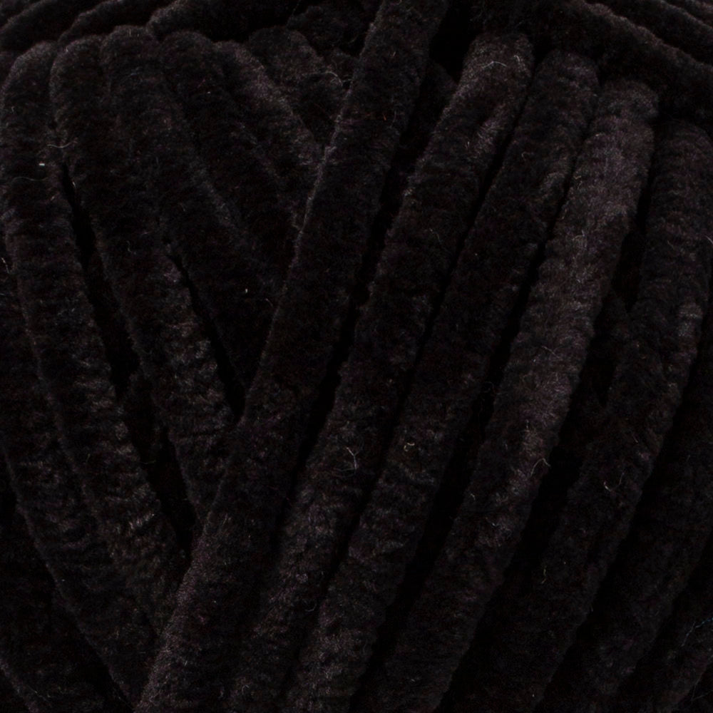 Etrofil Yonca Chenille Yarn, Black - 70092