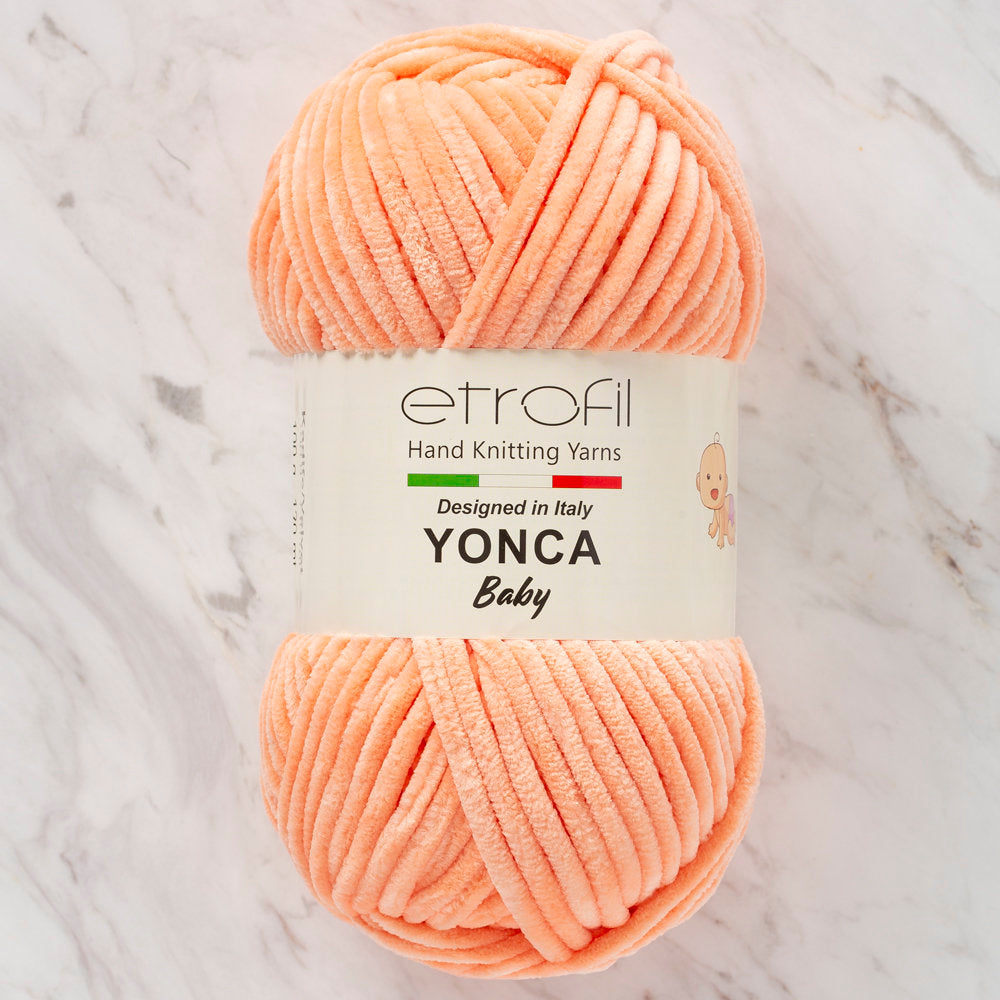 Etrofil Yonca Chenille Yarn, Salmon Pink - 70215