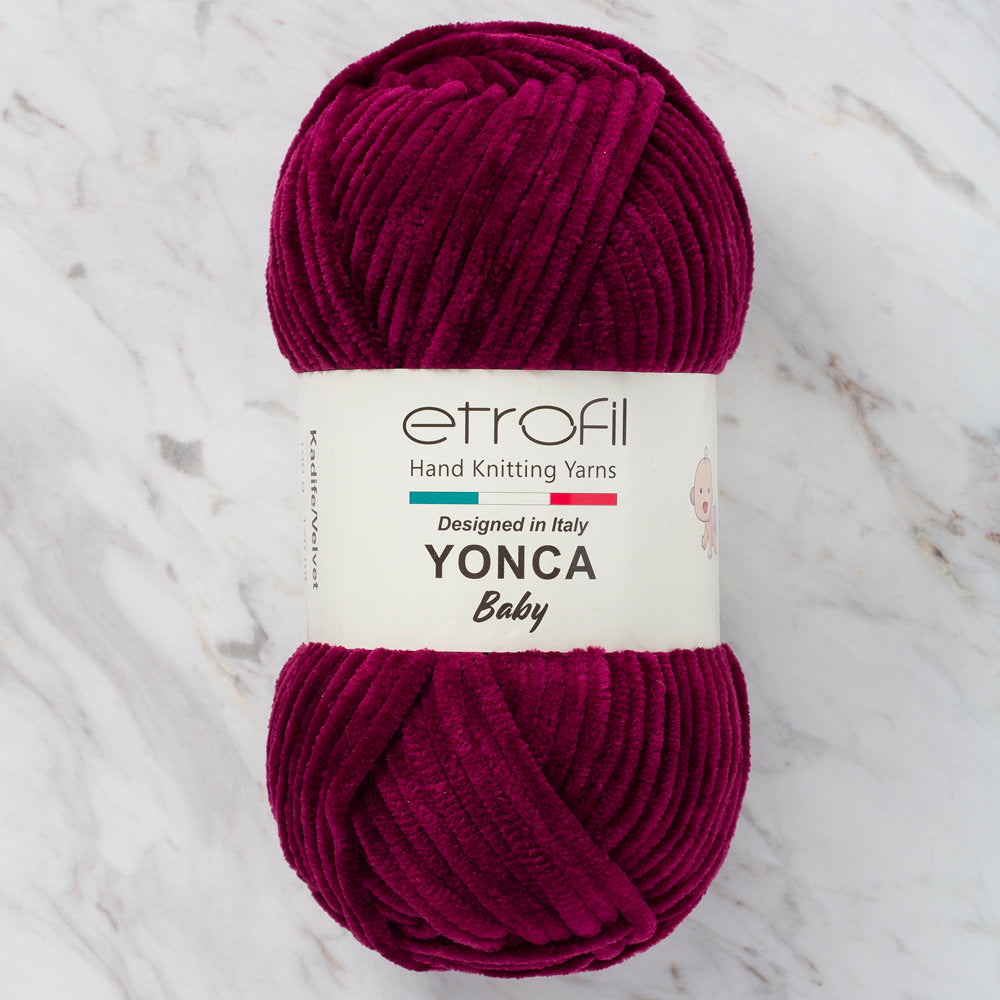 Etrofil Yonca Chenille Yarn, Eggplant Purple - 70609