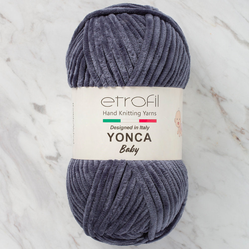 Etrofil Yonca Chenille Yarn, Anthracite - 70091