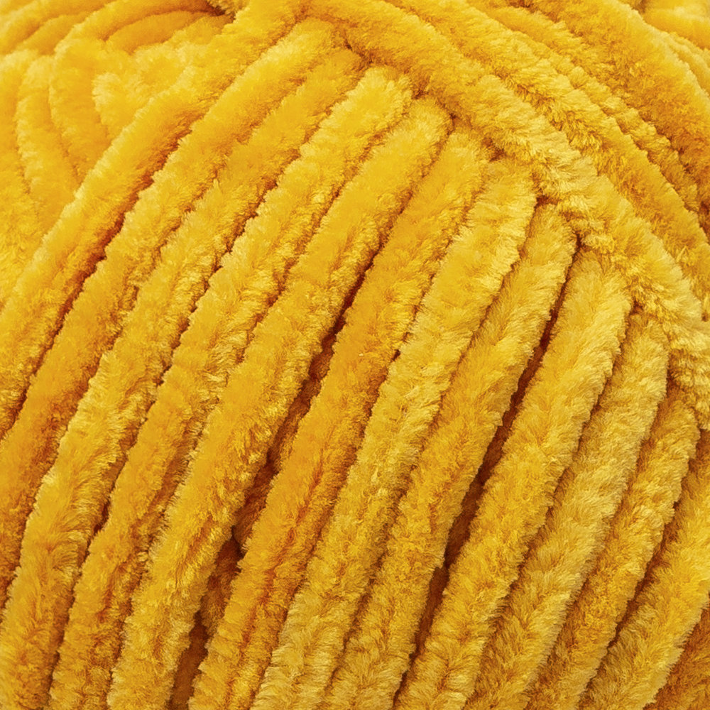 Etrofil Yonca Chenille Yarn, Mustard Yellow - 70214