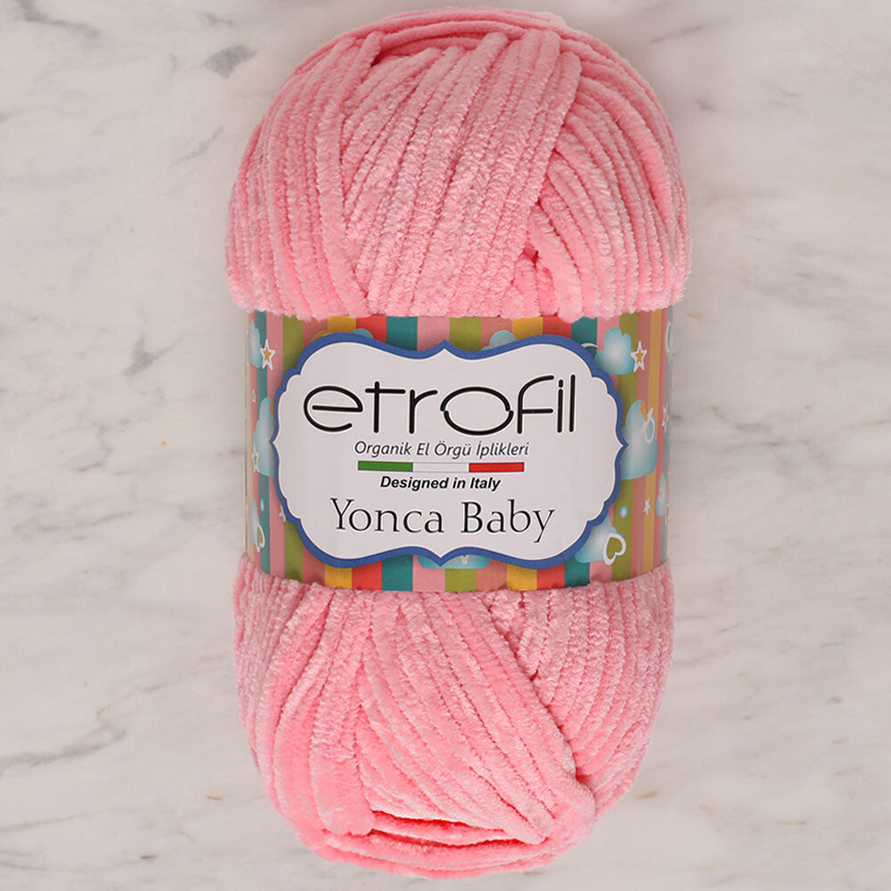 Etrofil Yonca Chenille Yarn, Baby Pink - 70315