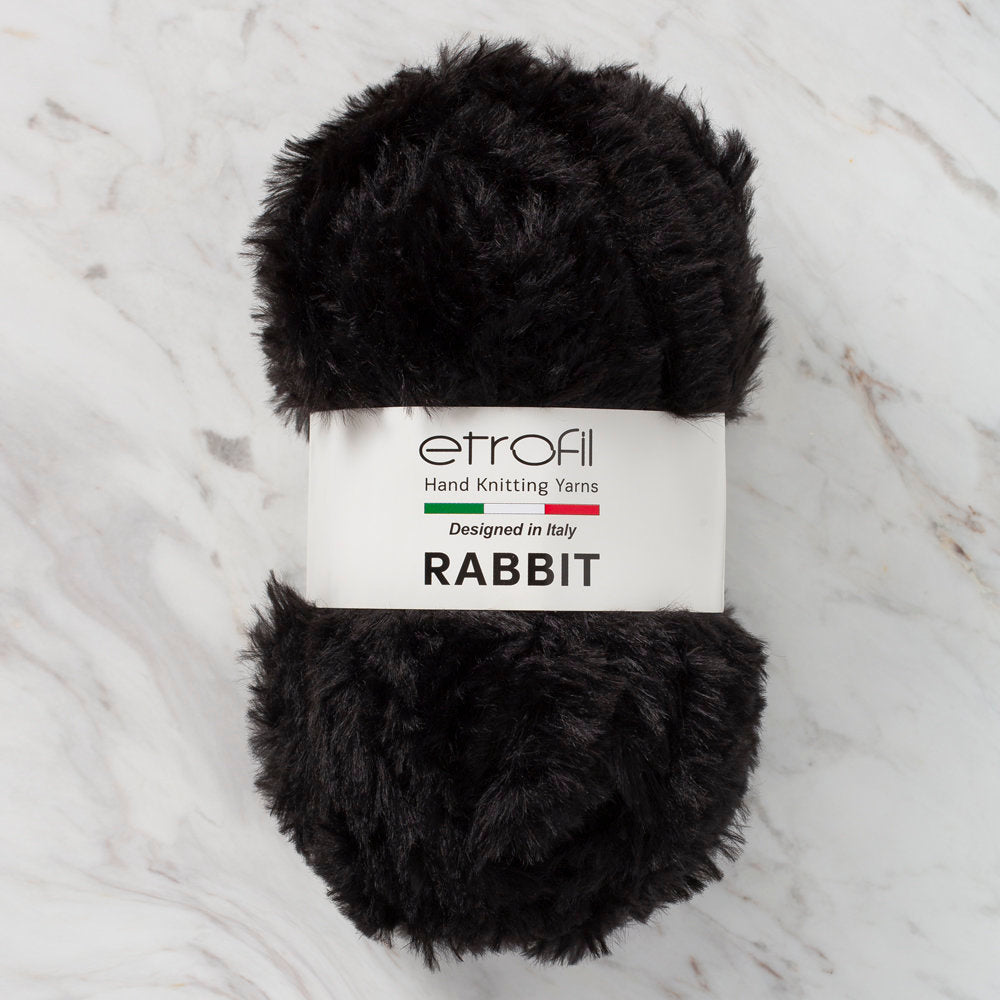 Etrofil Rabbit Fur Yarn, Black - 70906