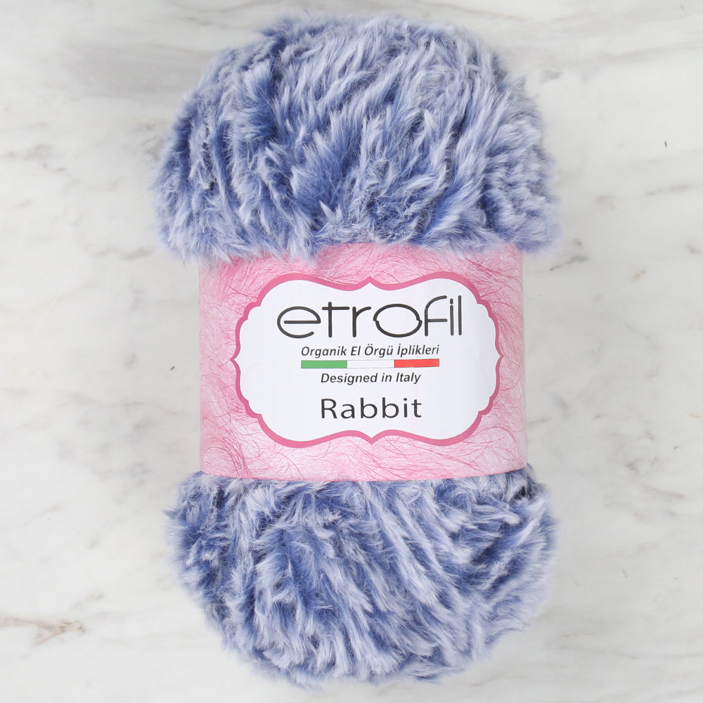 Etrofil Rabbit Fur Yarn,Blue - 75301