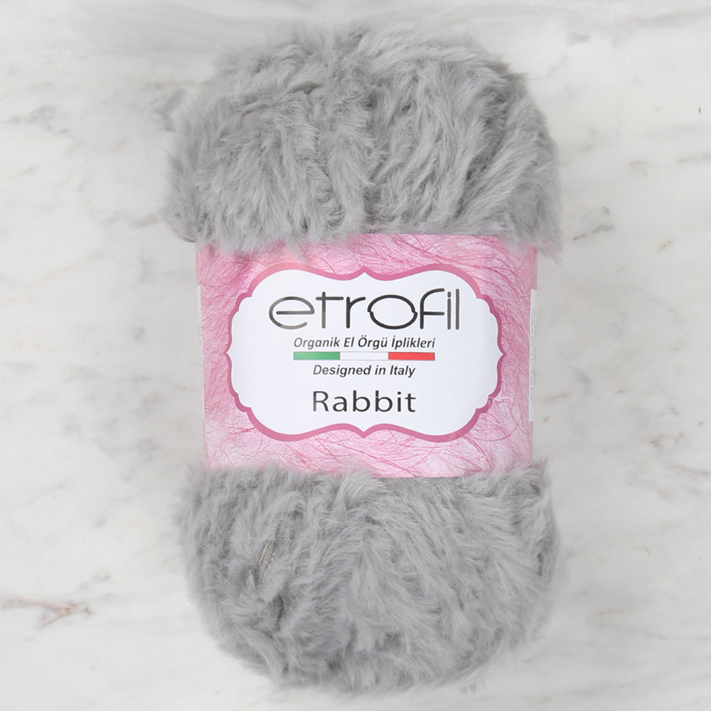 Etrofil Rabbit Fur Yarn,Grey - 79128