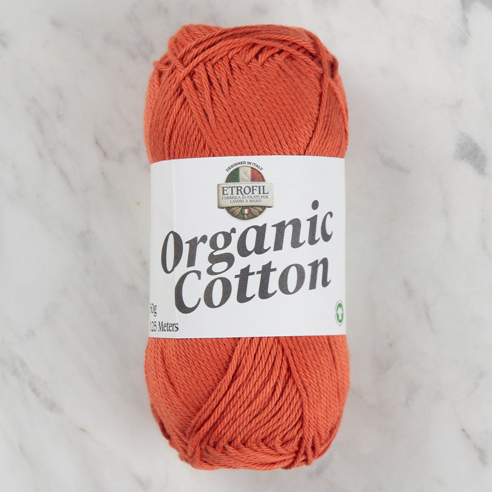Etrofil Organic Cotton Hand Knitting Yarn - 77229 , Brick Color