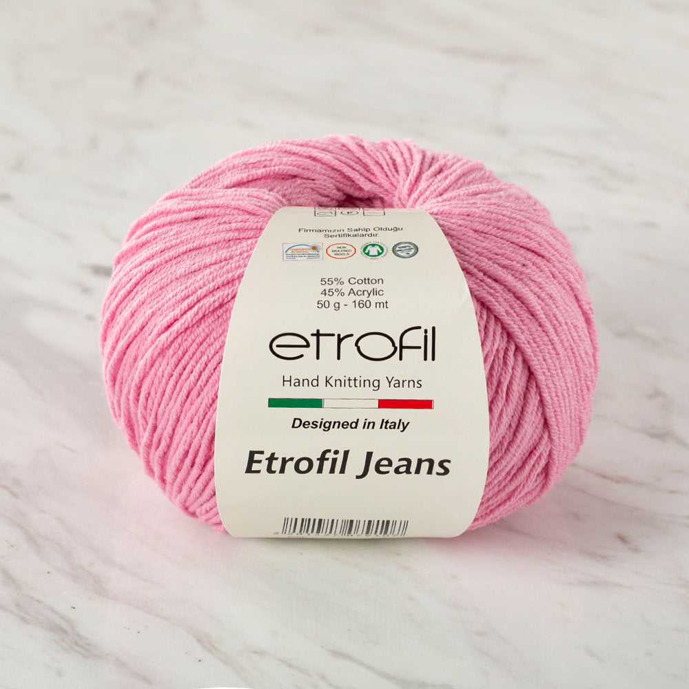 Etrofil Jeans Knitting Yarn, Pink - 009