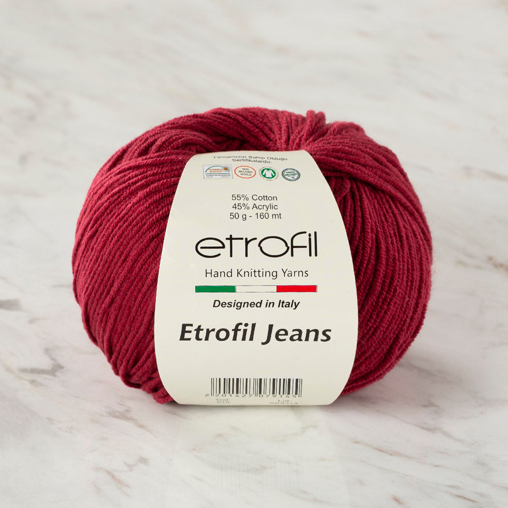 Etrofil Jeans Knitting Yarn, Claret - 015