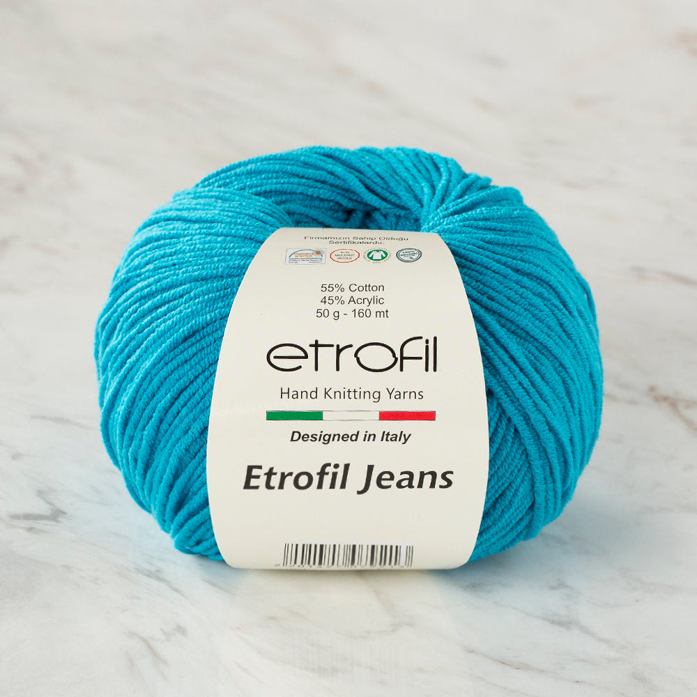 Etrofil Jeans Knitting Yarn, Turquoise - 022