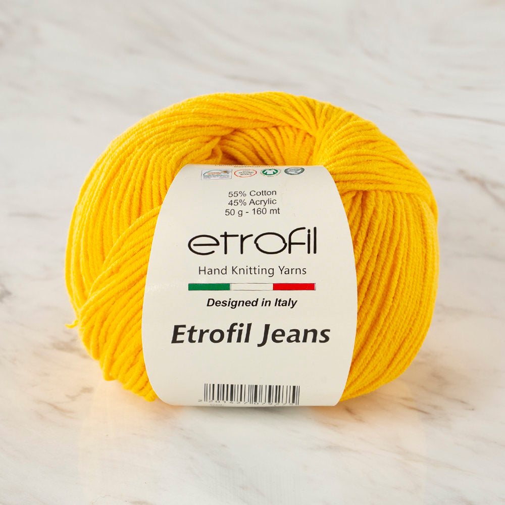 Etrofil Jeans Knitting Yarn, Yellow - 029
