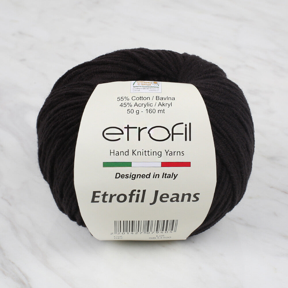 Etrofil Jeans Knitting Yarn, Black - 042