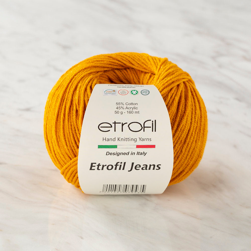 Etrofil Jeans Knitting Yarn, Dark Yellow - 45