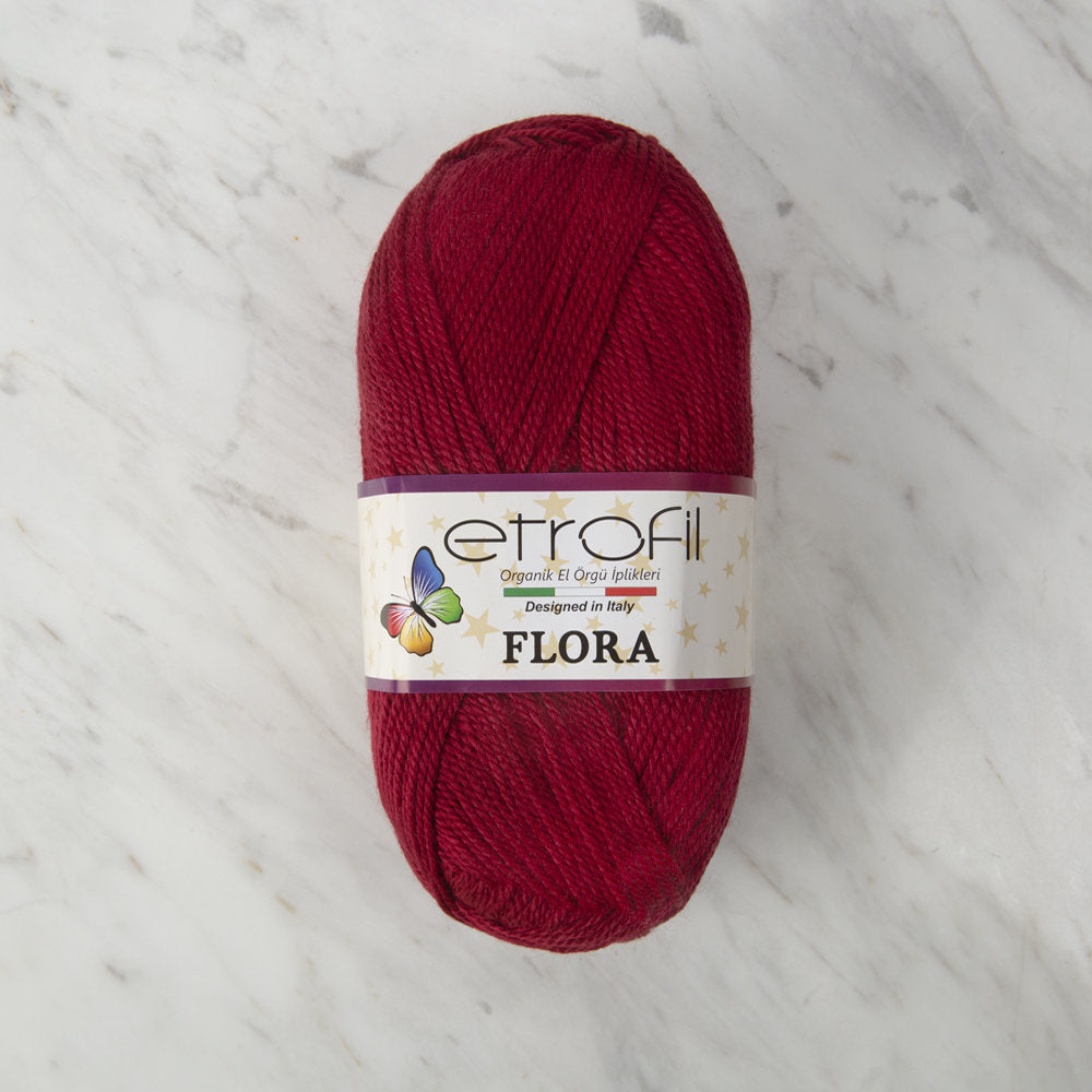 Etrofil Flora Knitting Yarn, Dark Red - 730304