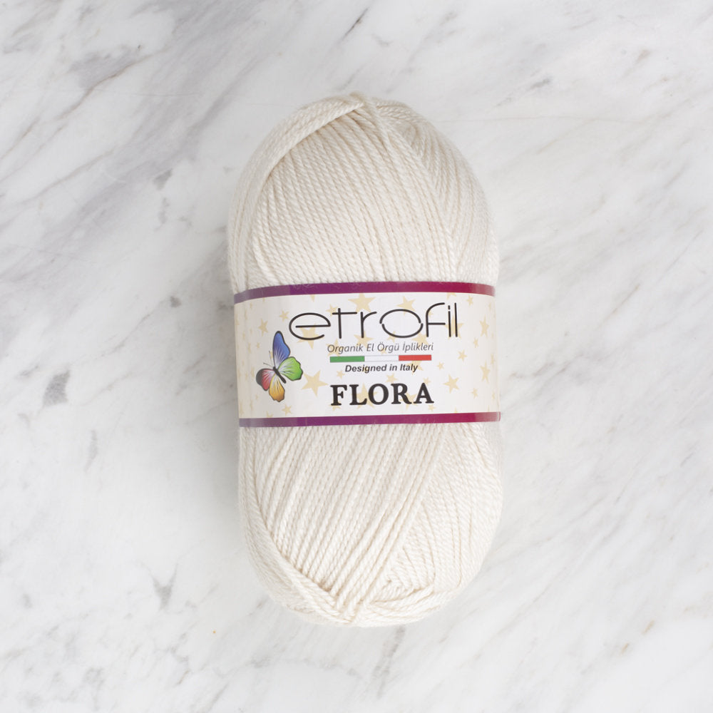 Etrofil Flora Knitting Yarn, Cream - 70148