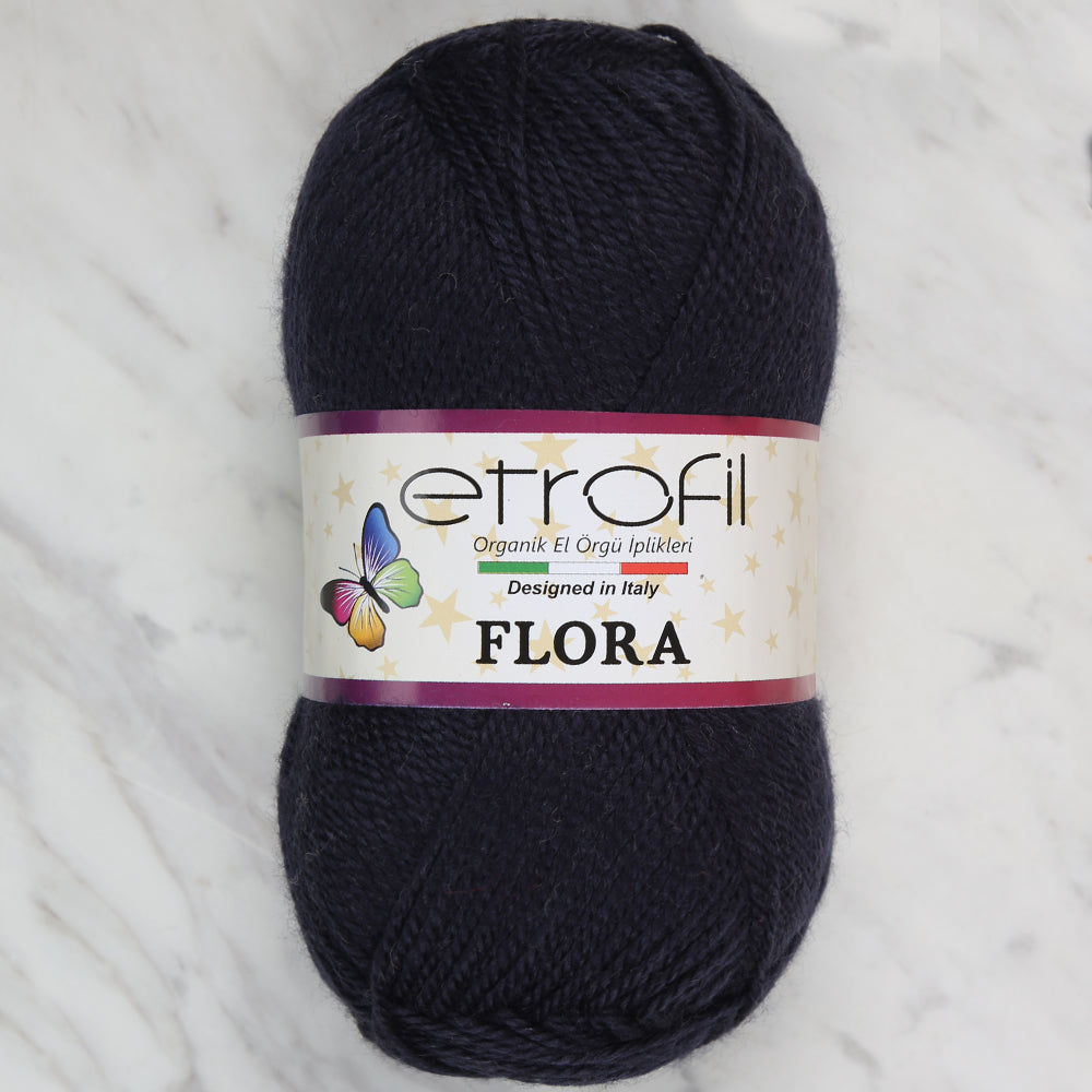 Etrofil Flora Knitting Yarn, Navy Blue - 75139