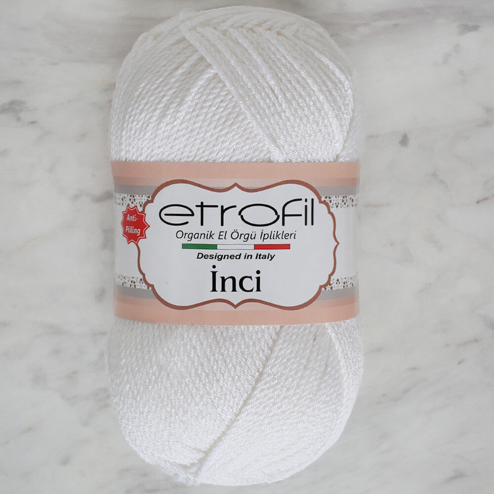 Etrofil İnci Yarn, White - 70171