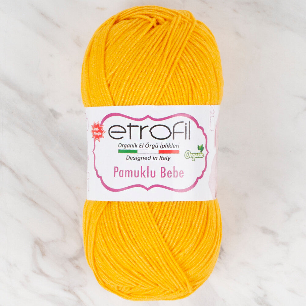 Etrofil Pamuklu Bebe Knitting Yarn, Yellow - 70281