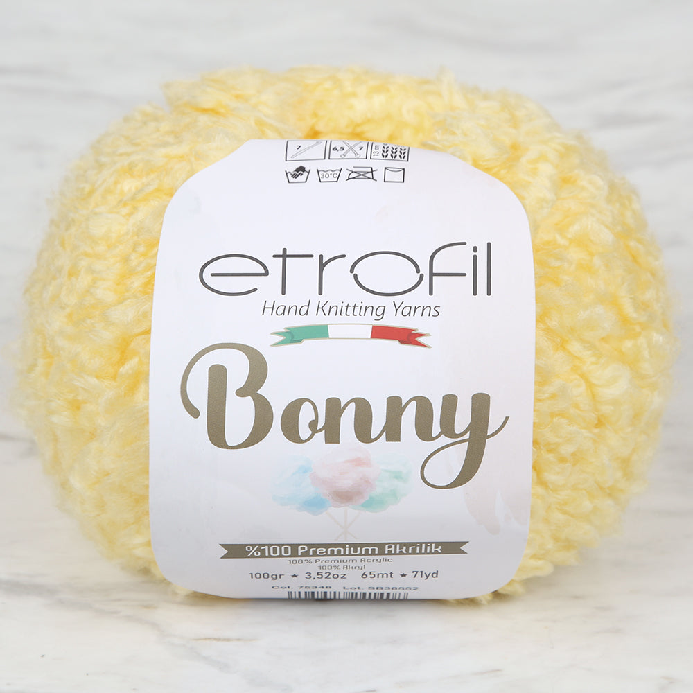 Etrofil Bonny Hand Knitting Yarn,Yellow - 72223