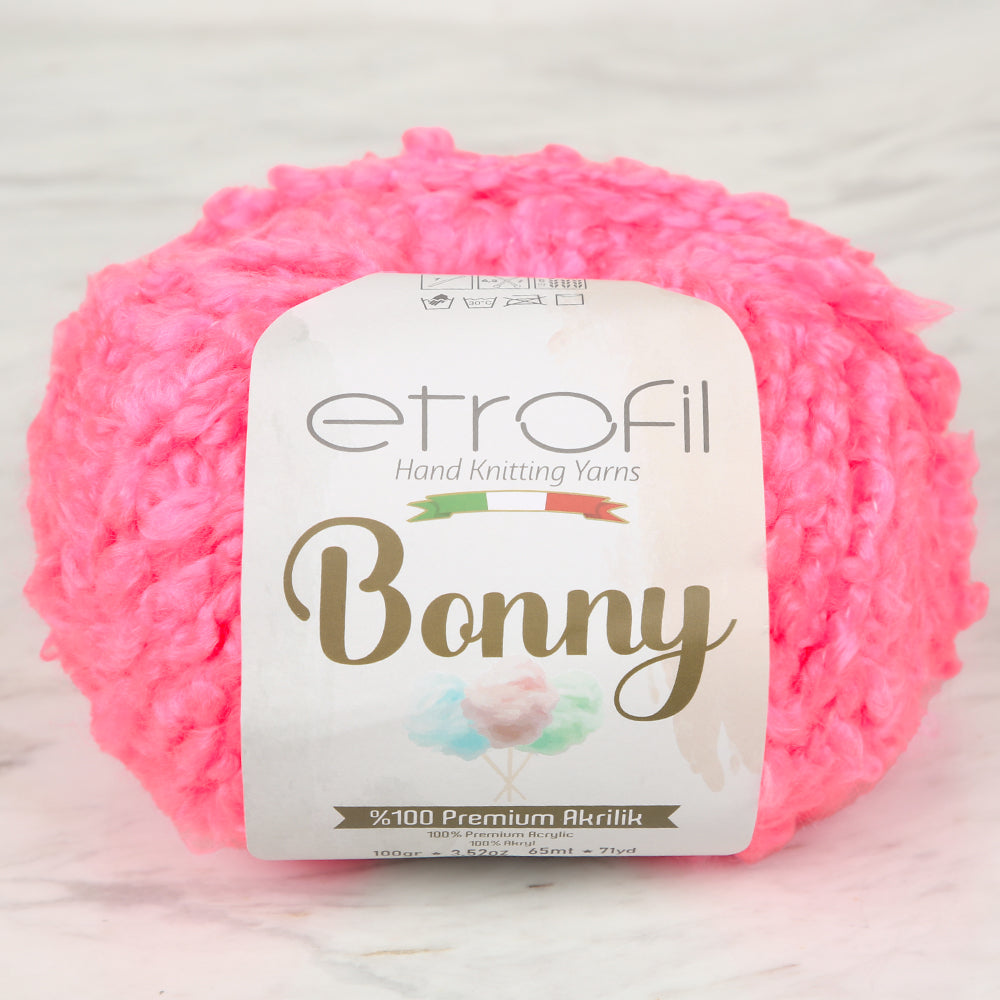 Etrofil Bonny Hand Knitting Yarn,Neon Pink - 73347