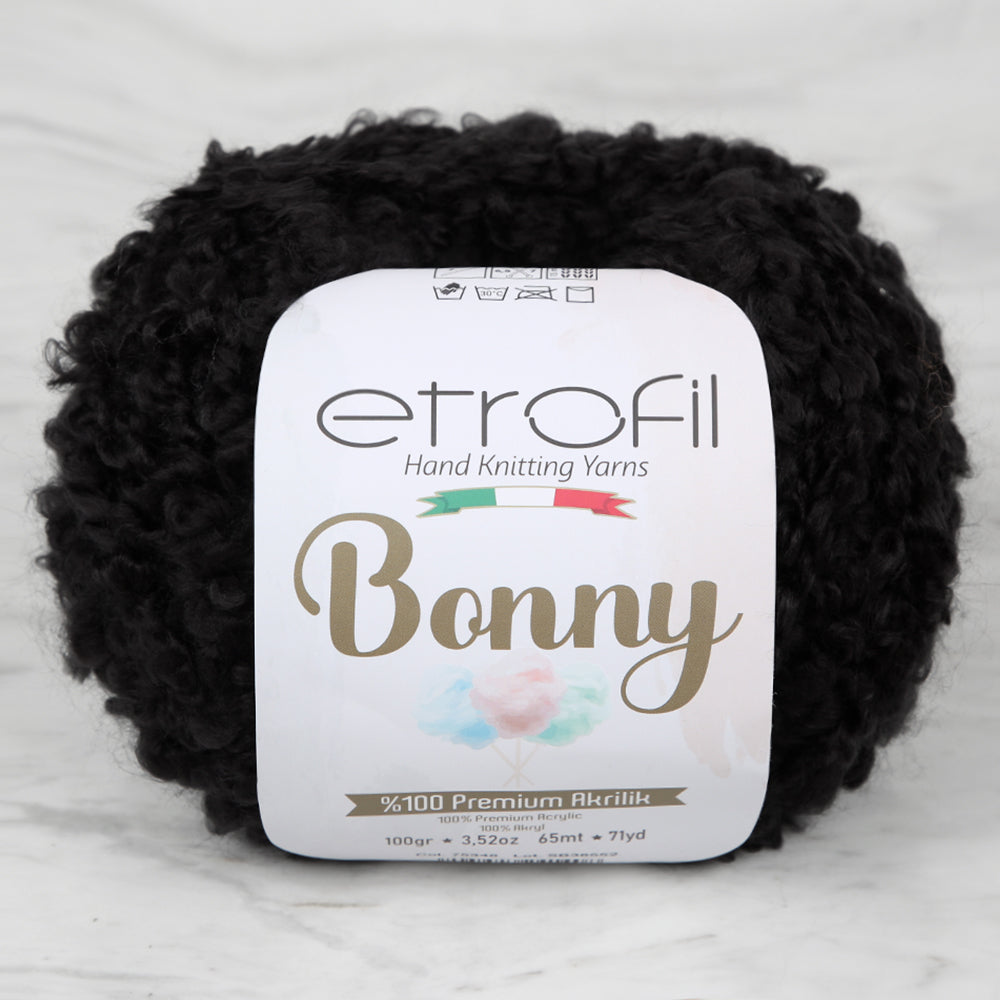 Etrofil Bonny Hand Knitting Yarn,Black - 79159