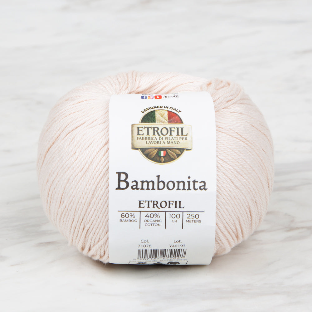 Etrofil Bambonita Hand Knitting Yarn ,Cream 71076