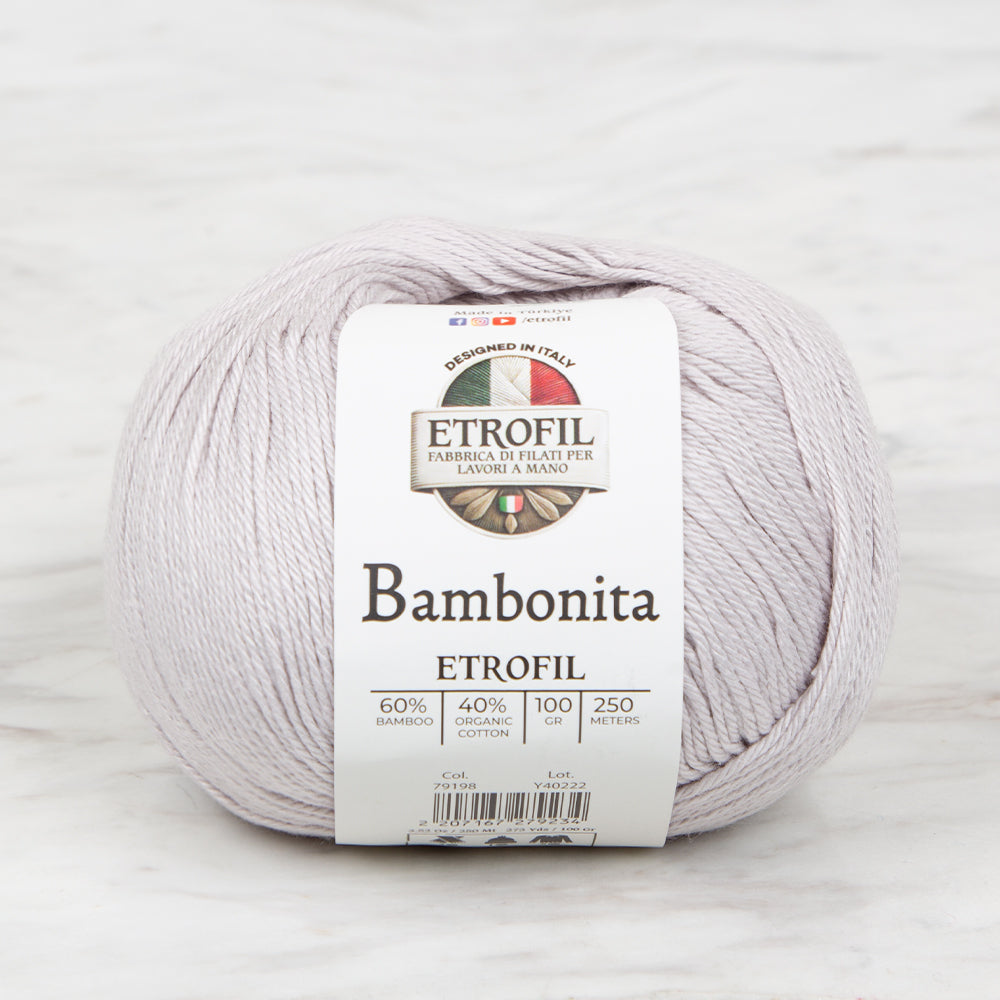 Etrofil Bambonita Hand Knitting Yarn ,Grey 79198
