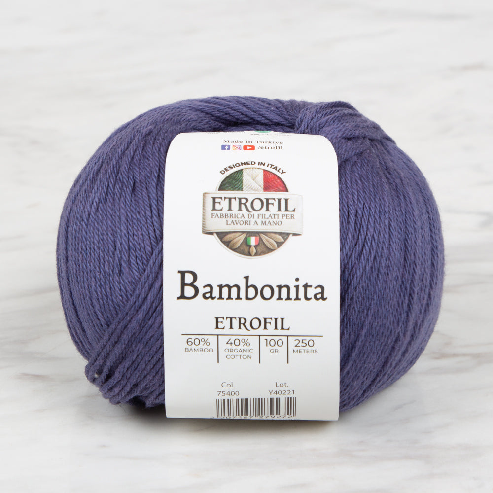 Etrofil Bambonita Hand Knitting Yarn ,Blue 75400