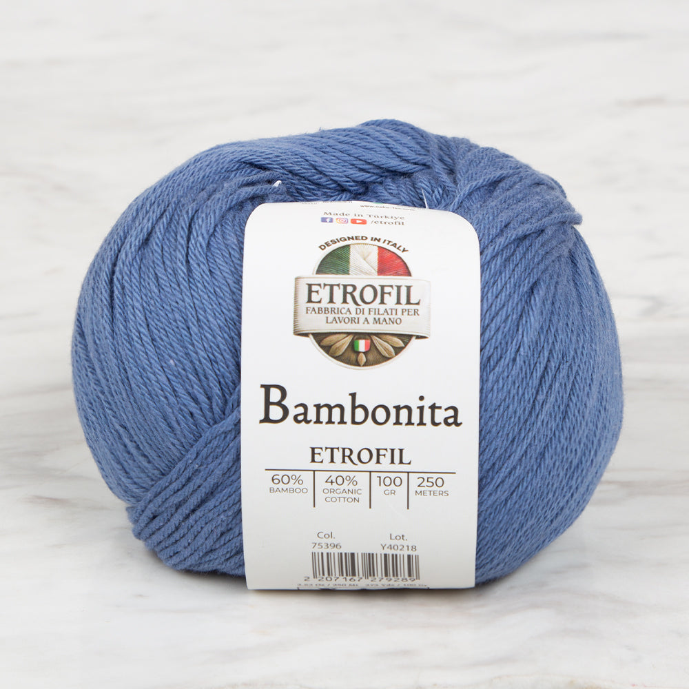 Etrofil Bambonita Hand Knitting Yarn ,Blue 75396