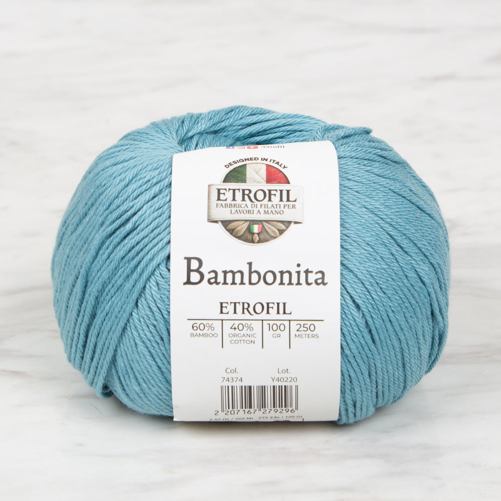 Etrofil Bambonita Hand Knitting Yarn ,Turquoise 74374