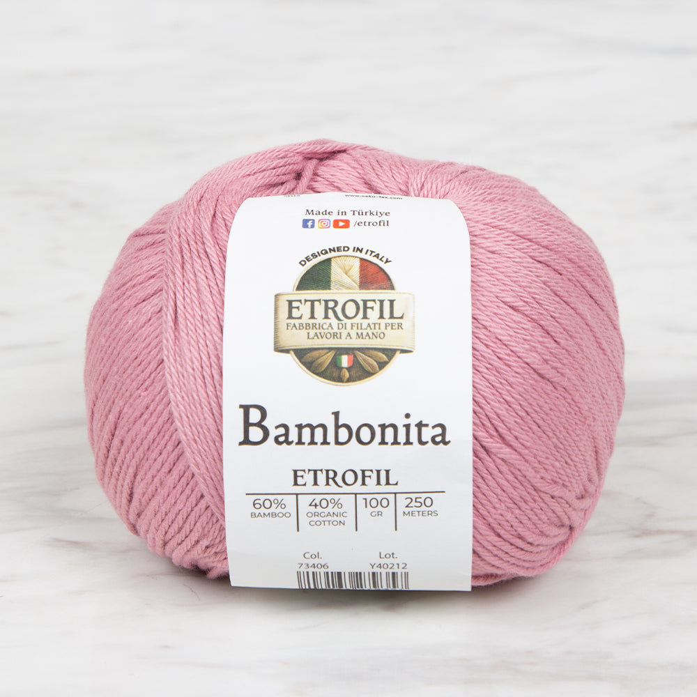 Etrofil Bambonita Hand Knitting Yarn ,Pink 73406