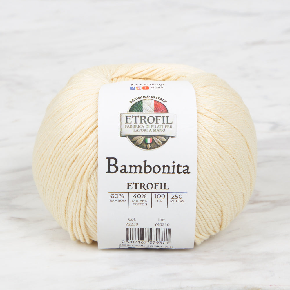 Etrofil Bambonita Hand Knitting Yarn ,Yellow 72259