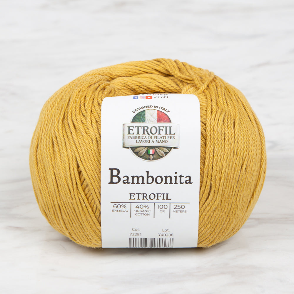 Etrofil Bambonita Hand Knitting Yarn ,Mustard 72281