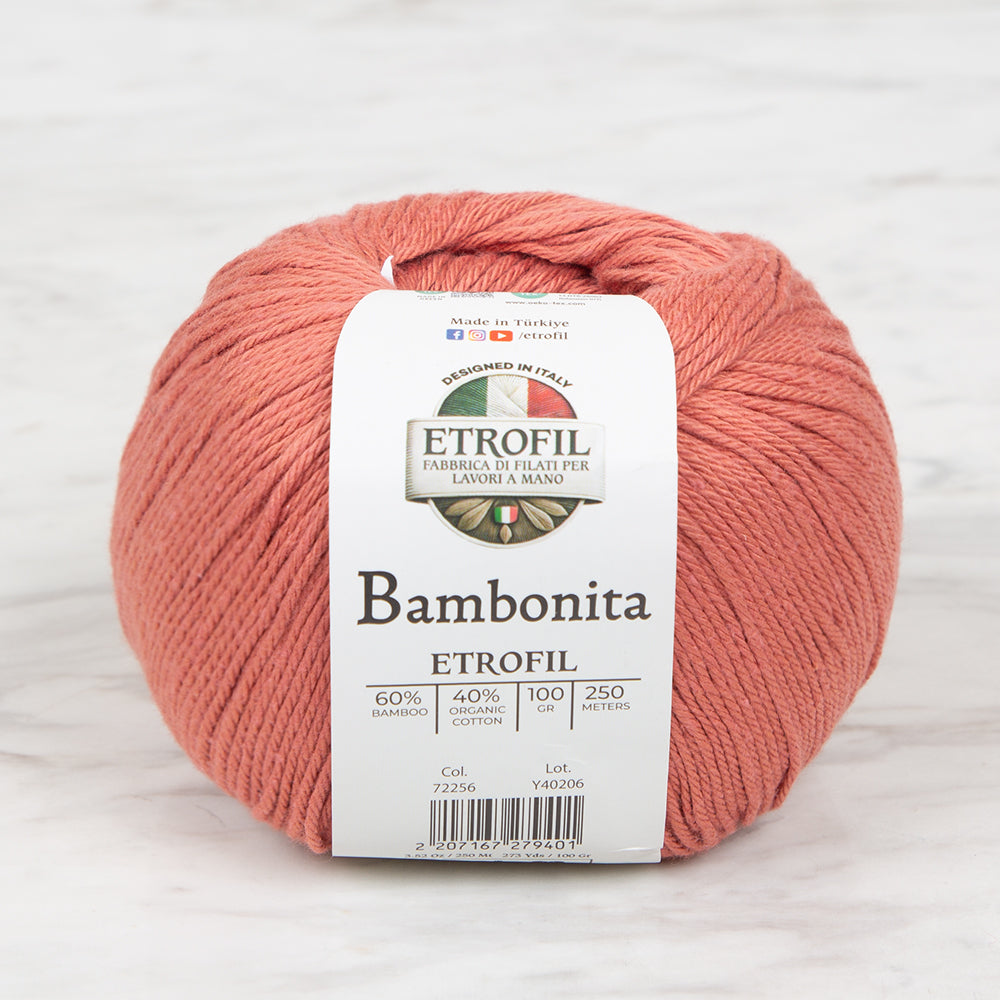 Etrofil Bambonita Hand Knitting Yarn ,Brick color 72256