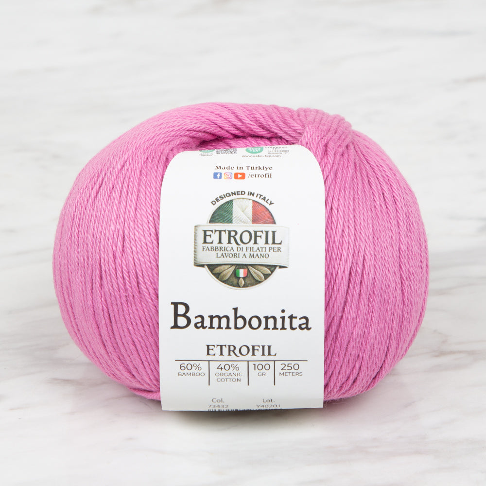 Etrofil Bambonita Hand Knitting Yarn ,Pink 73432