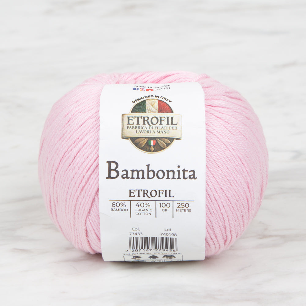 Etrofil Bambonita Hand Knitting Yarn ,Powder 73433