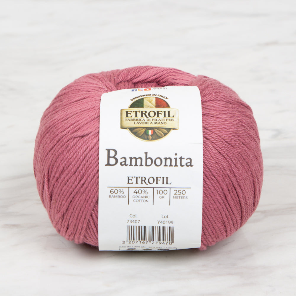 Etrofil Bambonita Hand Knitting Yarn ,Dried rose 73407