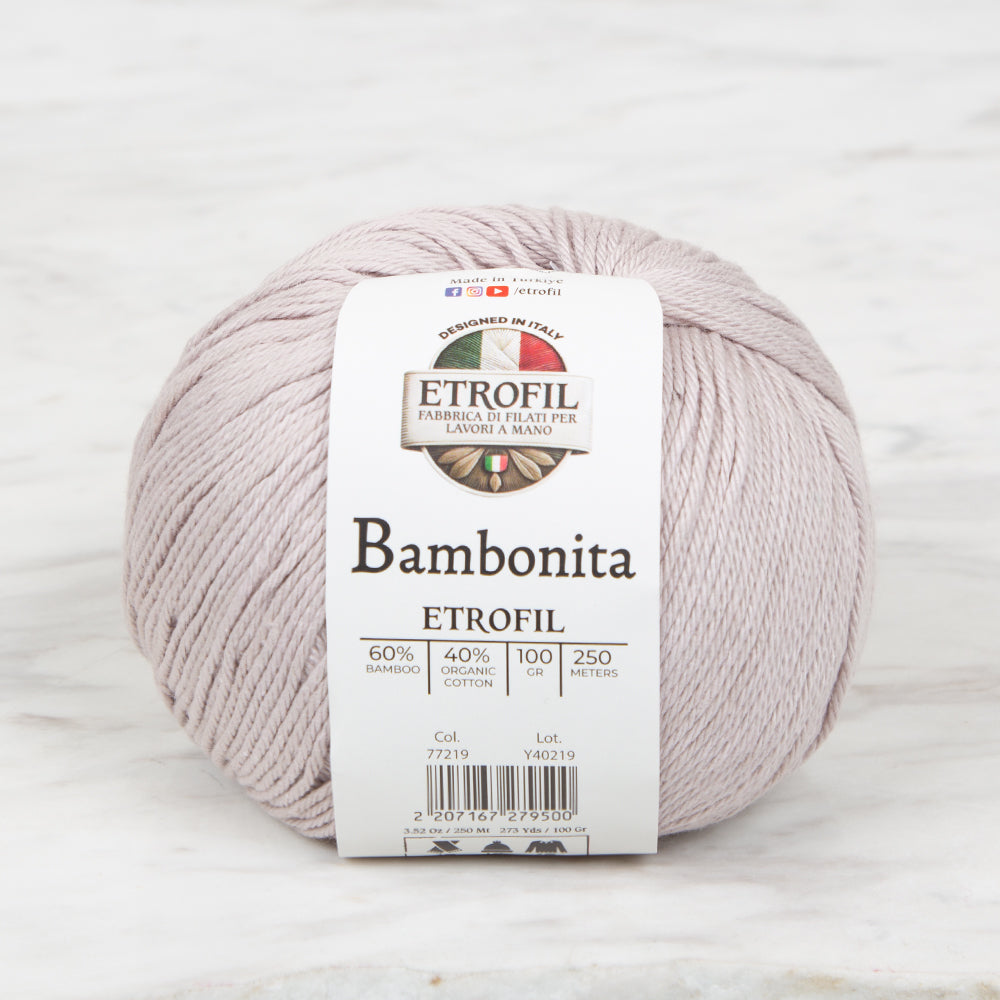 Etrofil Bambonita Hand Knitting Yarn ,Beige 77219