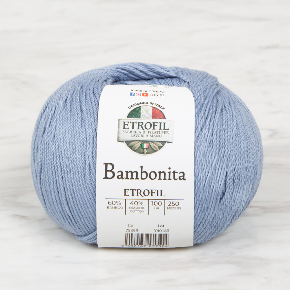 Etrofil Bambonita Hand Knitting Yarn ,Blue 75399