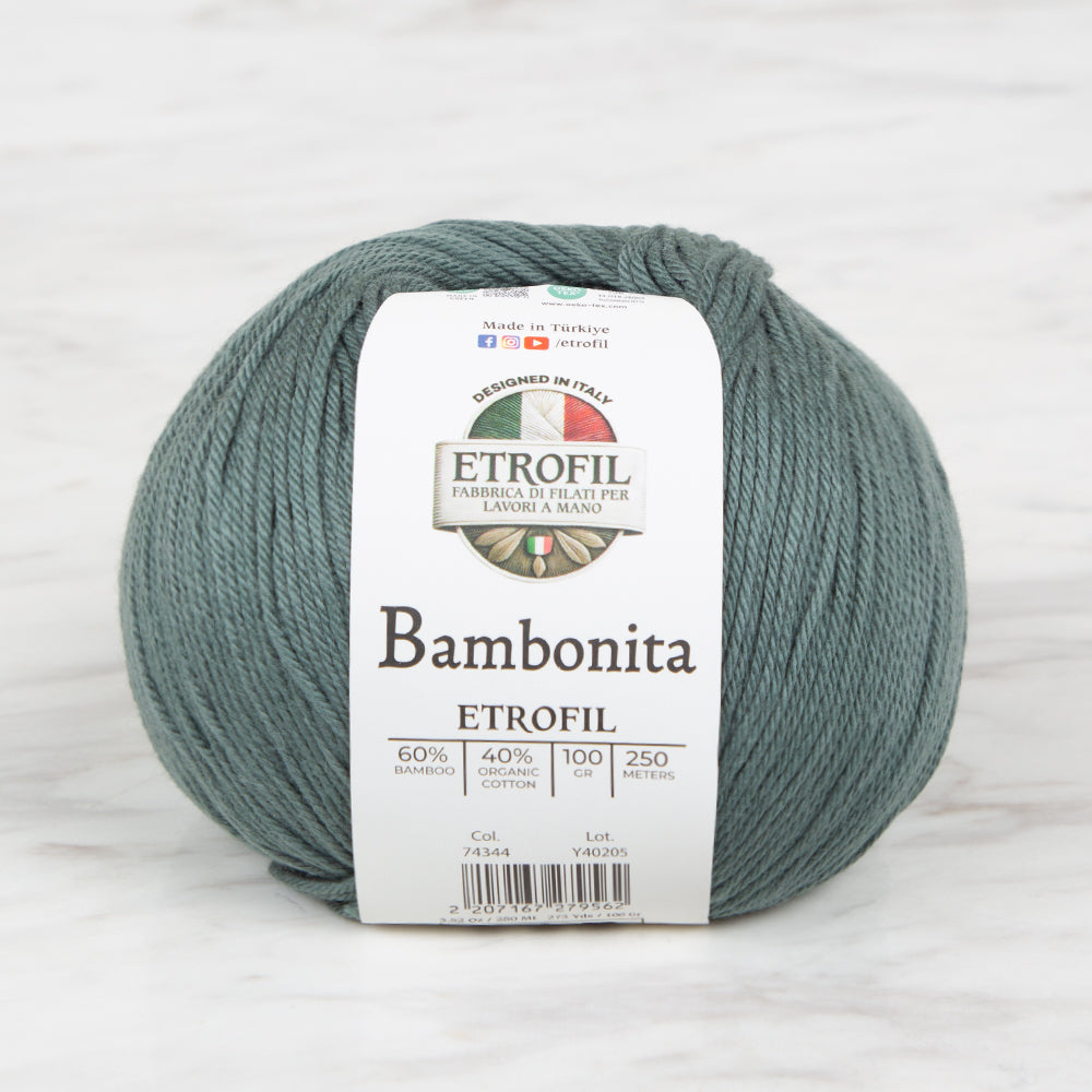Etrofil Bambonita Hand Knitting Yarn ,Green 74344