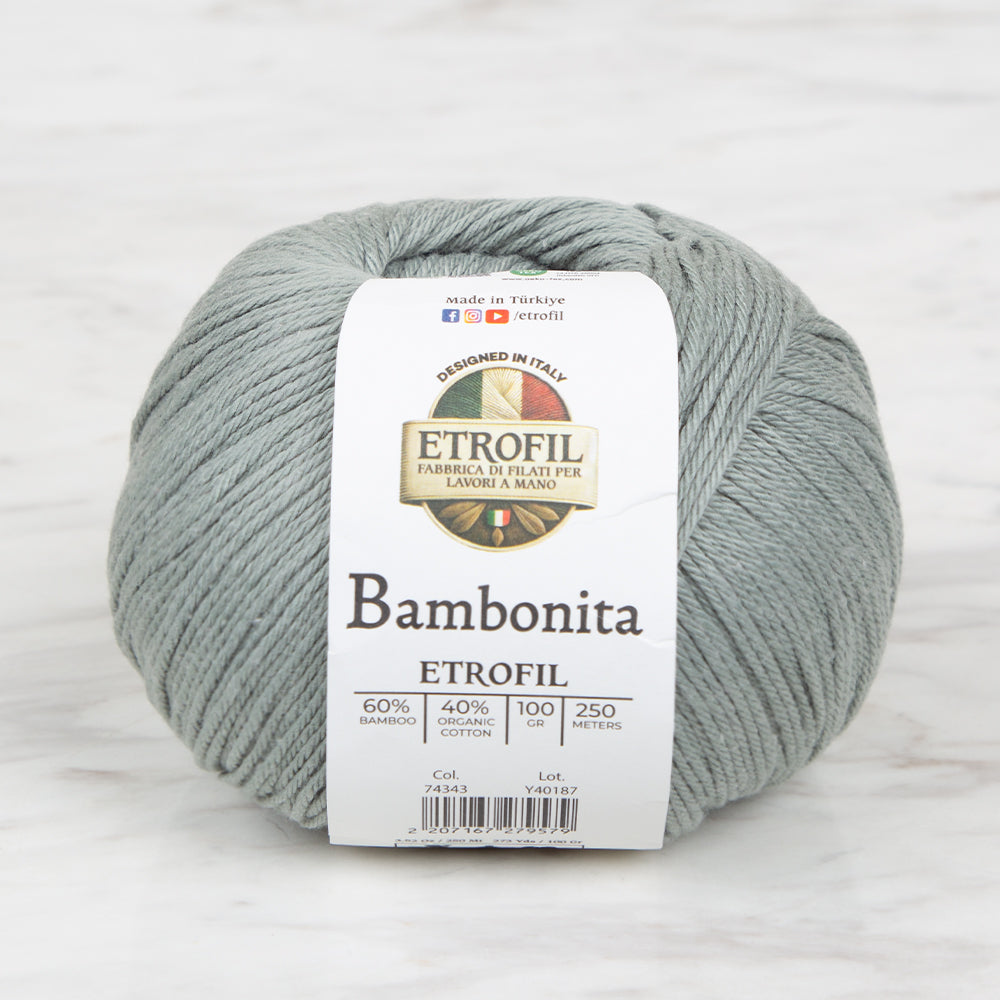Etrofil Bambonita Hand Knitting Yarn ,Green 74343