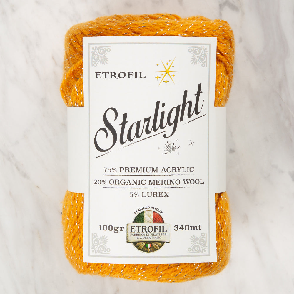 Etrofil Starlight Hand Knitting Yarn , Orange - 72061