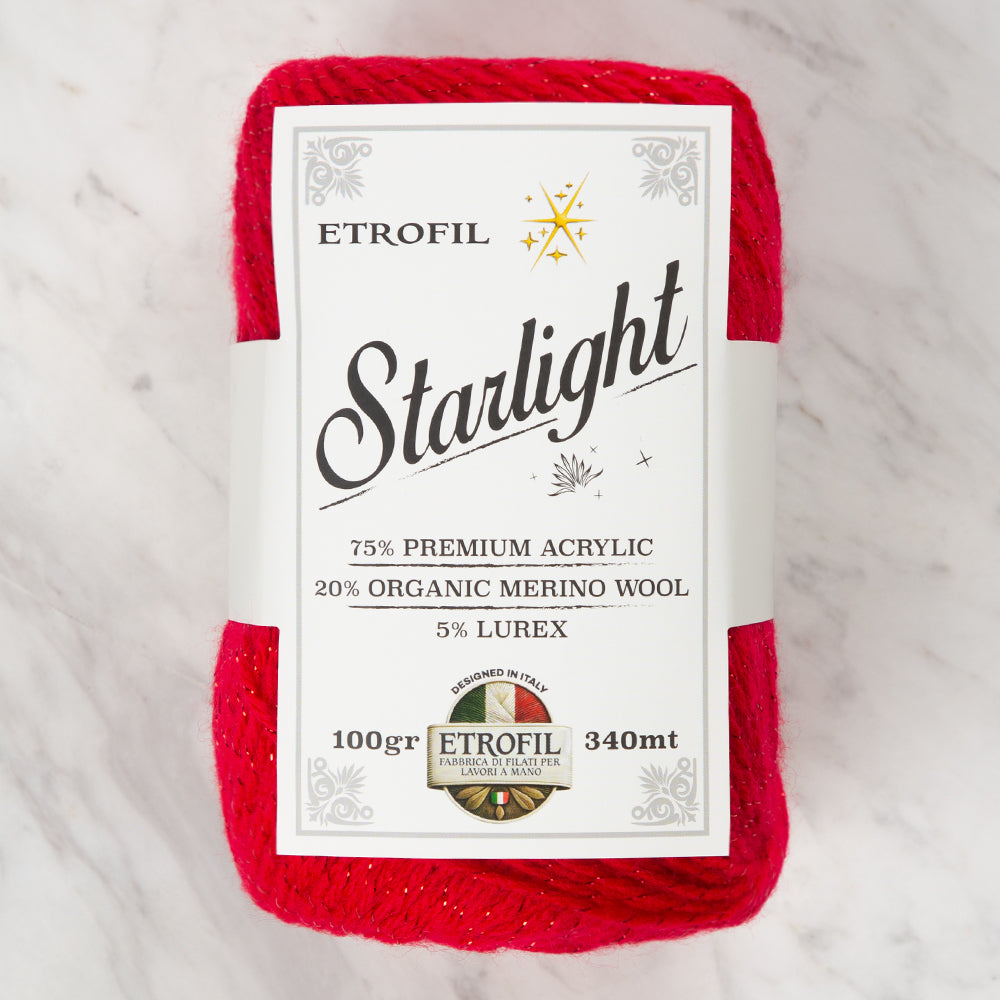 Etrofil Starlight Hand Knitting Yarn ,Red 73121
